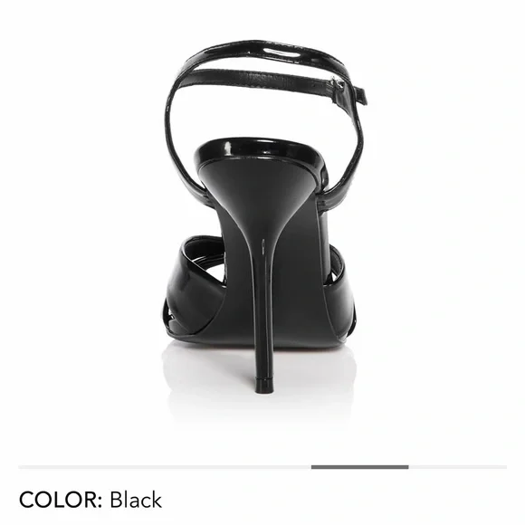 Aqua by Bloomingdale’s Ellah Glossy Black Heels size 7 - Picture 2 of 11